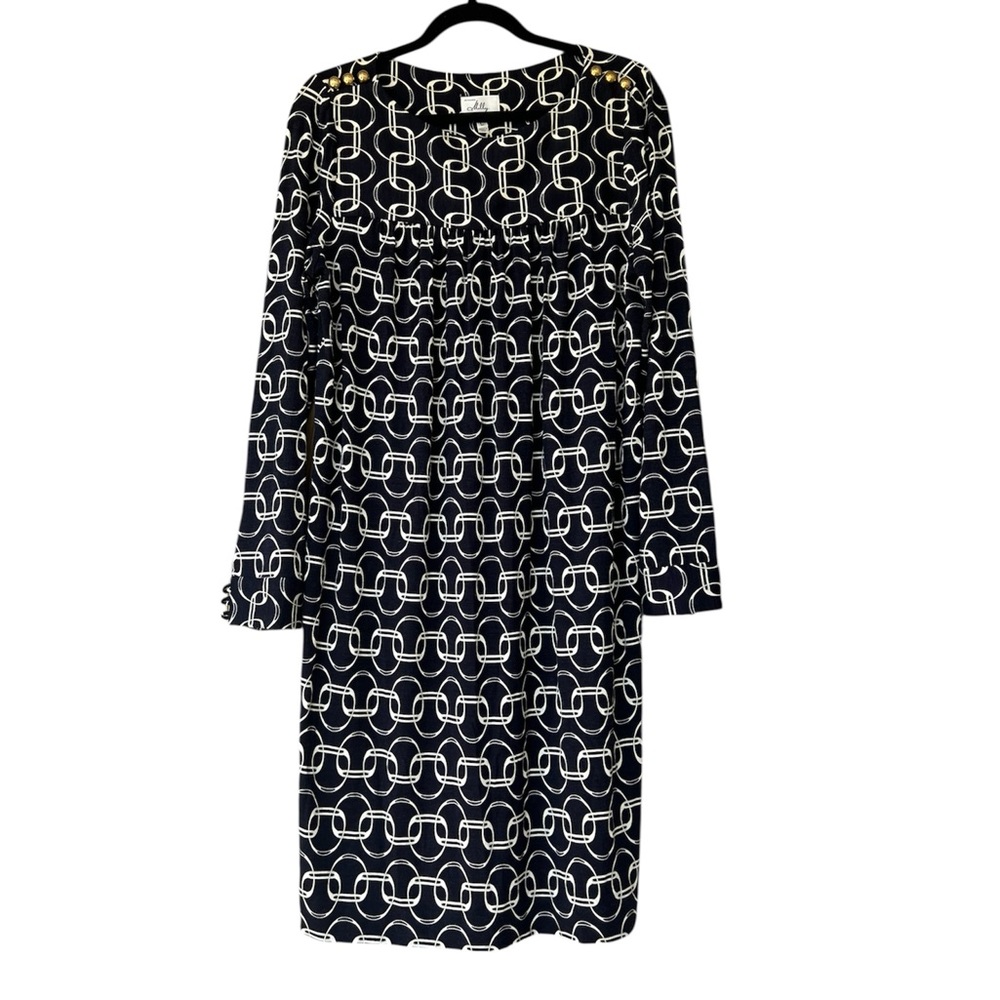Milly Black and White Chain Pattern Dress